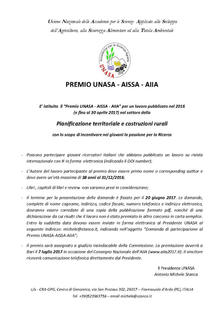 Premio UNASA-AISSA-AIIA